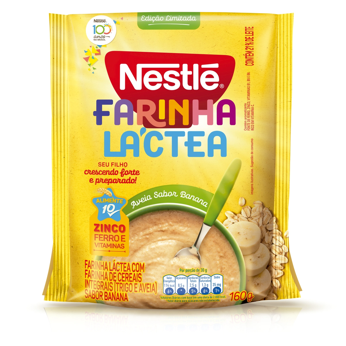 Farinha Láctea Aveia E Banana Nestlé Sachê 160g