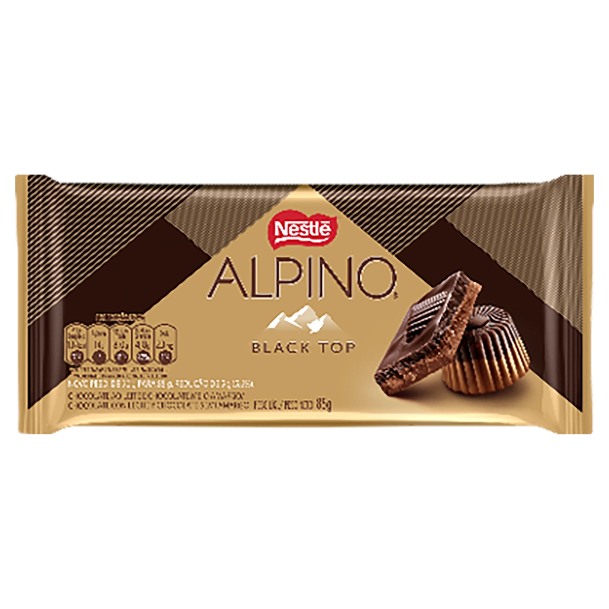 Chocolate ao Leite e Meio Amargo Black Top Alpino Pacote 85g