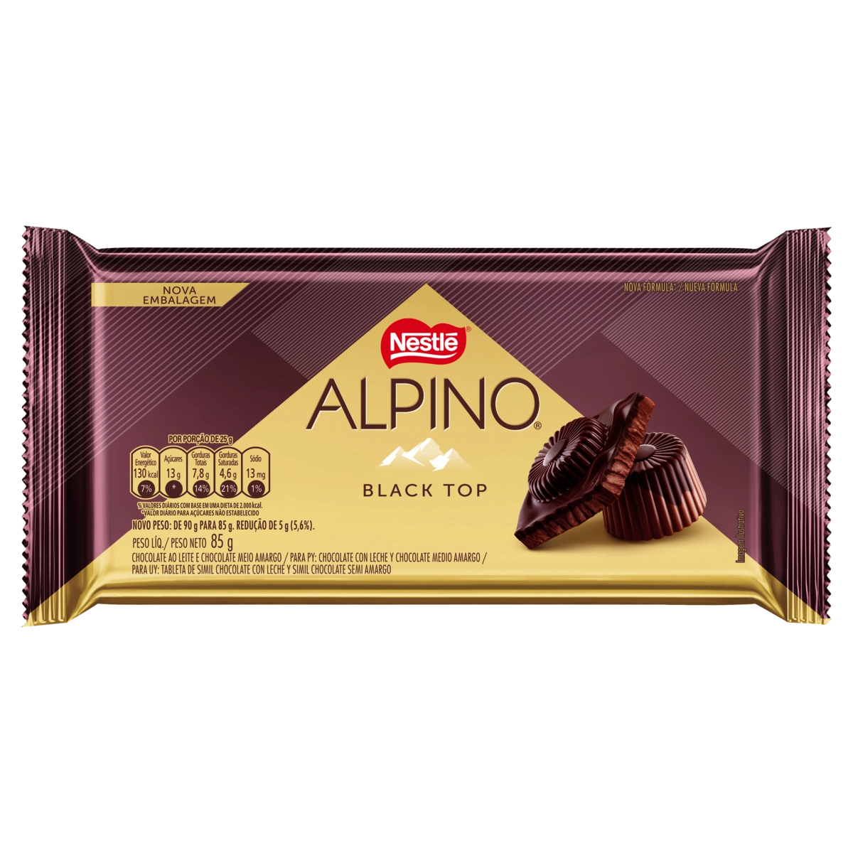 Alpino Black Top Choc 4 14x85g Br