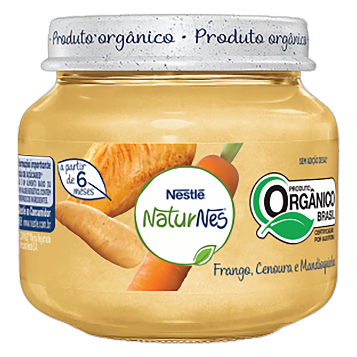 Sopinha Orgânica Frango, Cenoura e Mandioquinha Nestlé Naturnes Vidro 115g