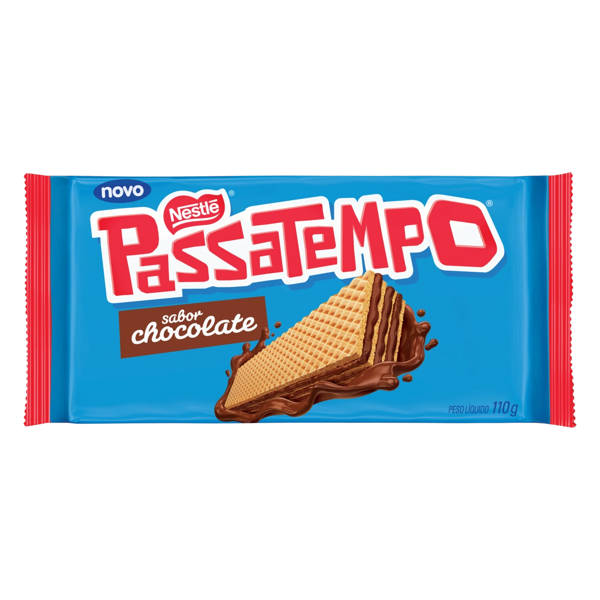 Biscoito Wafer Recheio Chocolate Passatempo Pacote 110g