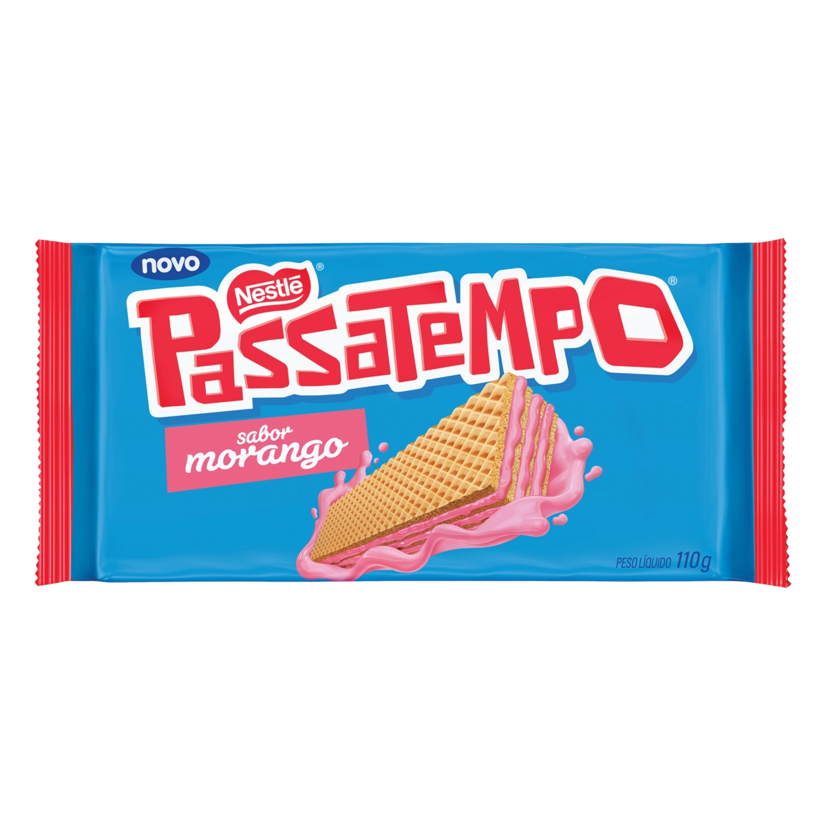 Biscoito Wafer Recheio Morango Passatempo Pacote 110g