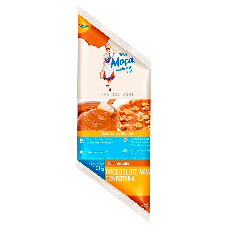 Recheio E Cobertura Para Confeitaria Doce De Leite Moça Profissional Bisnaga 1,01kg