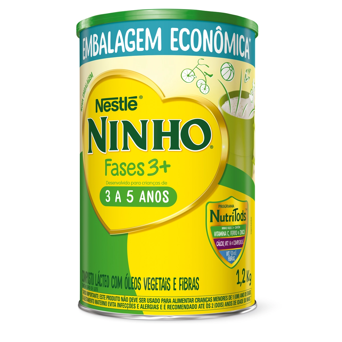 Composto Lácteo Ninho Fases 3 Lata 1,2kg Embalagem Econômica