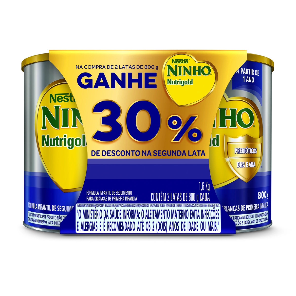 Pack Fórmula Infantil Ninho Nutrigold Lata 1,6kg 2 Unidades Grátis 30 De Desconto Na Segunda Lata
