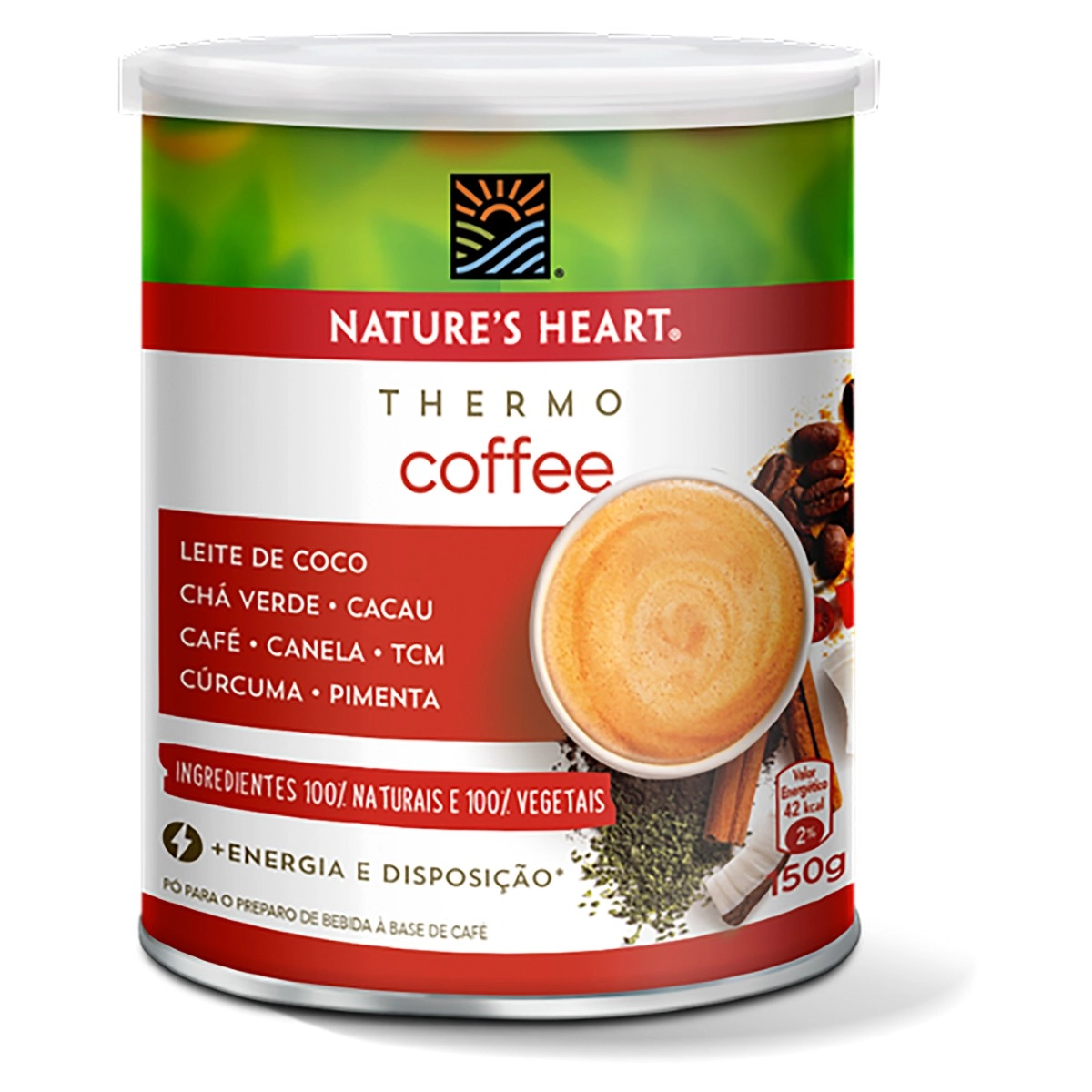 Mistura para Bebida com Café em Pó Nature's Heart Thermo Coffee Lata 150g