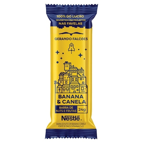 Barra De Nuts Banana Canela Nestlé Gerando Falcões Pacote 24g