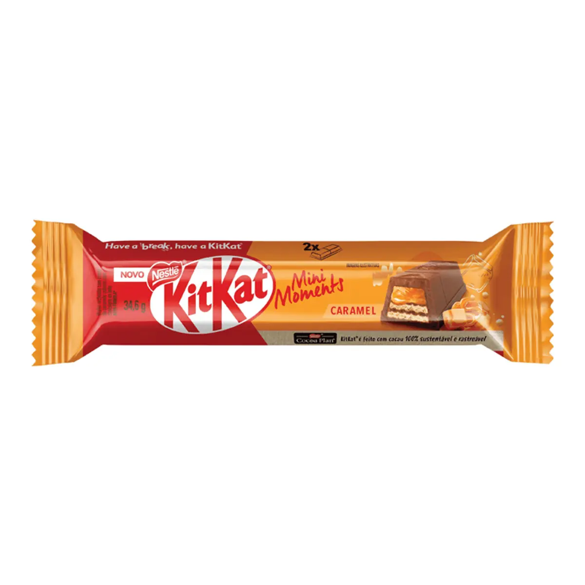 Chocolate Caramel Kitkat Mini Moments Pacote 34,6g