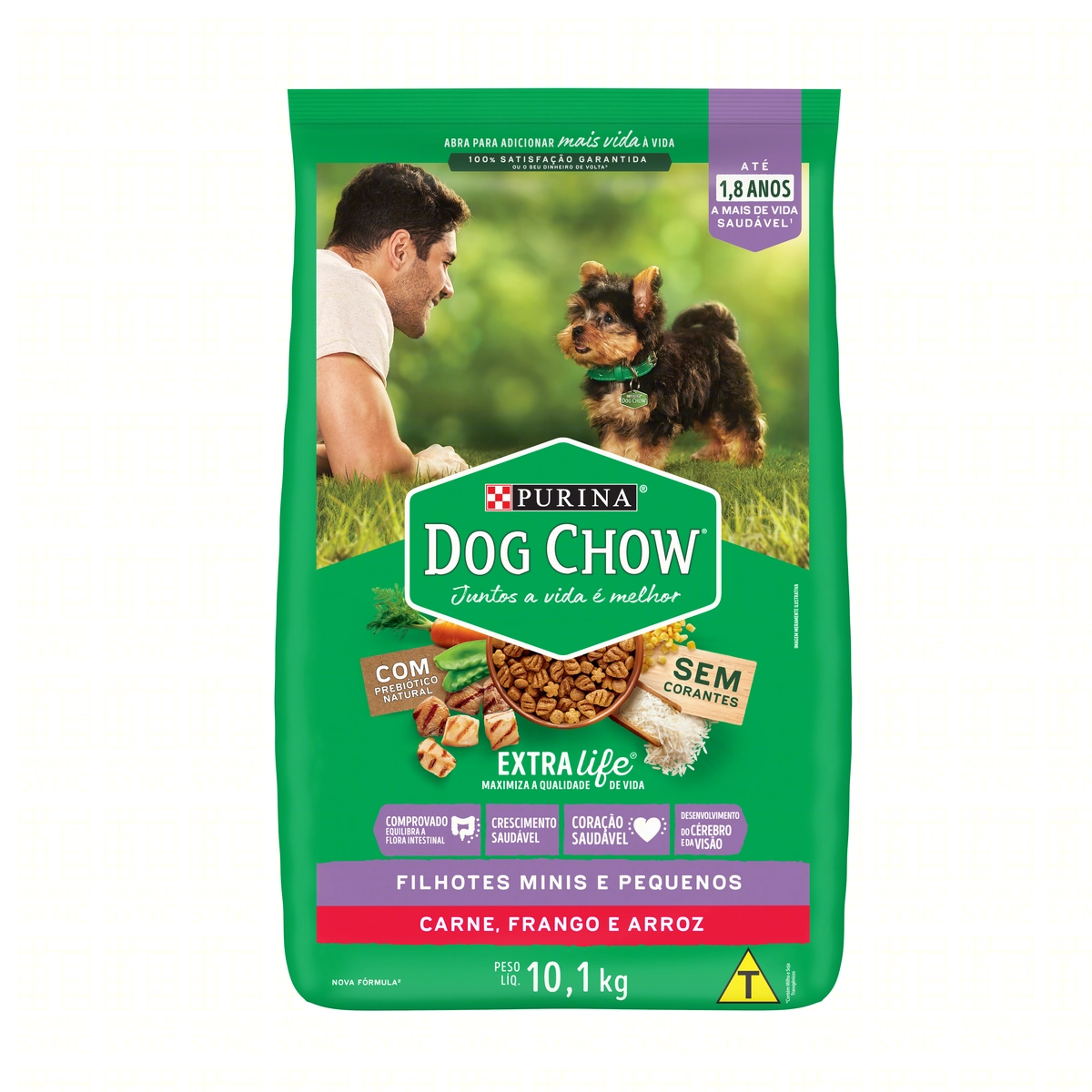 Alimento para Cães Filhotes Raças Minis e Pequenas Carne, Frango e Arroz Purina Dog Chow Extra Life