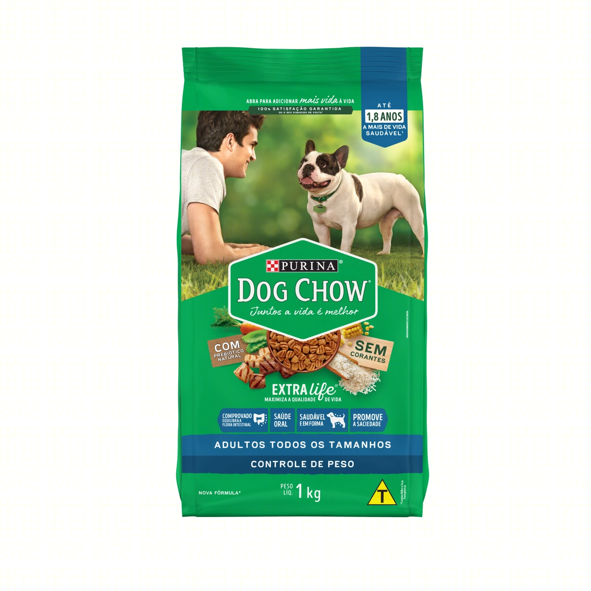 Alimento Para Cães Adultos Carne, Frango E Arroz Purina Dog Chow Extra Life Pacote 1kg
