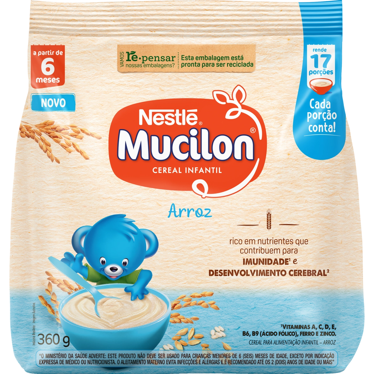 Cereal Infantil Arroz Mucilon Pacote 360g