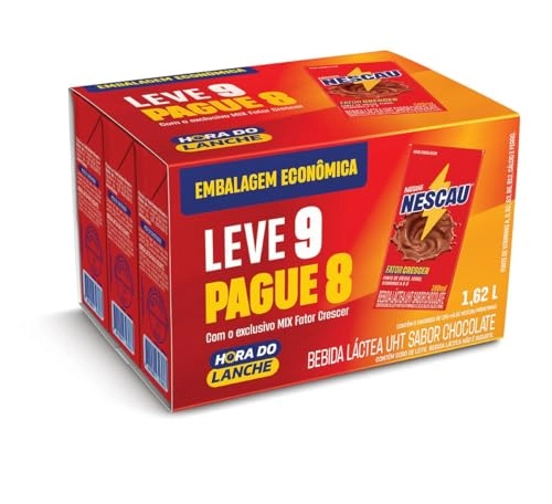 Pack Bebida Láctea UHT Chocolate Nescau Caixa 1,62l Leve 9 Pague 8 Unidades