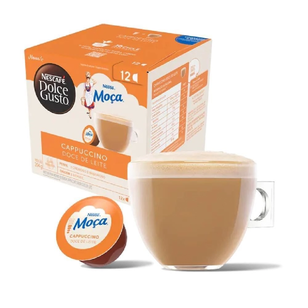 Cappuccino Solúvel Doce de Leite Nescafé Dolce Gusto Caixa 204g 12 Unidades