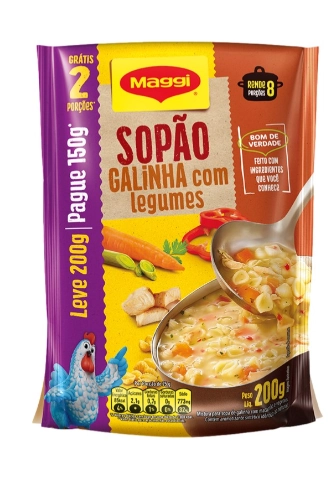 Sopão Galinha Com Legumes Maggi Sachê Leve 200g Pague 150g