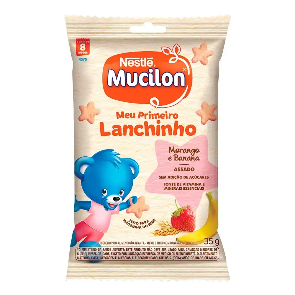 Snack Mucilon Morango e Banana 35g