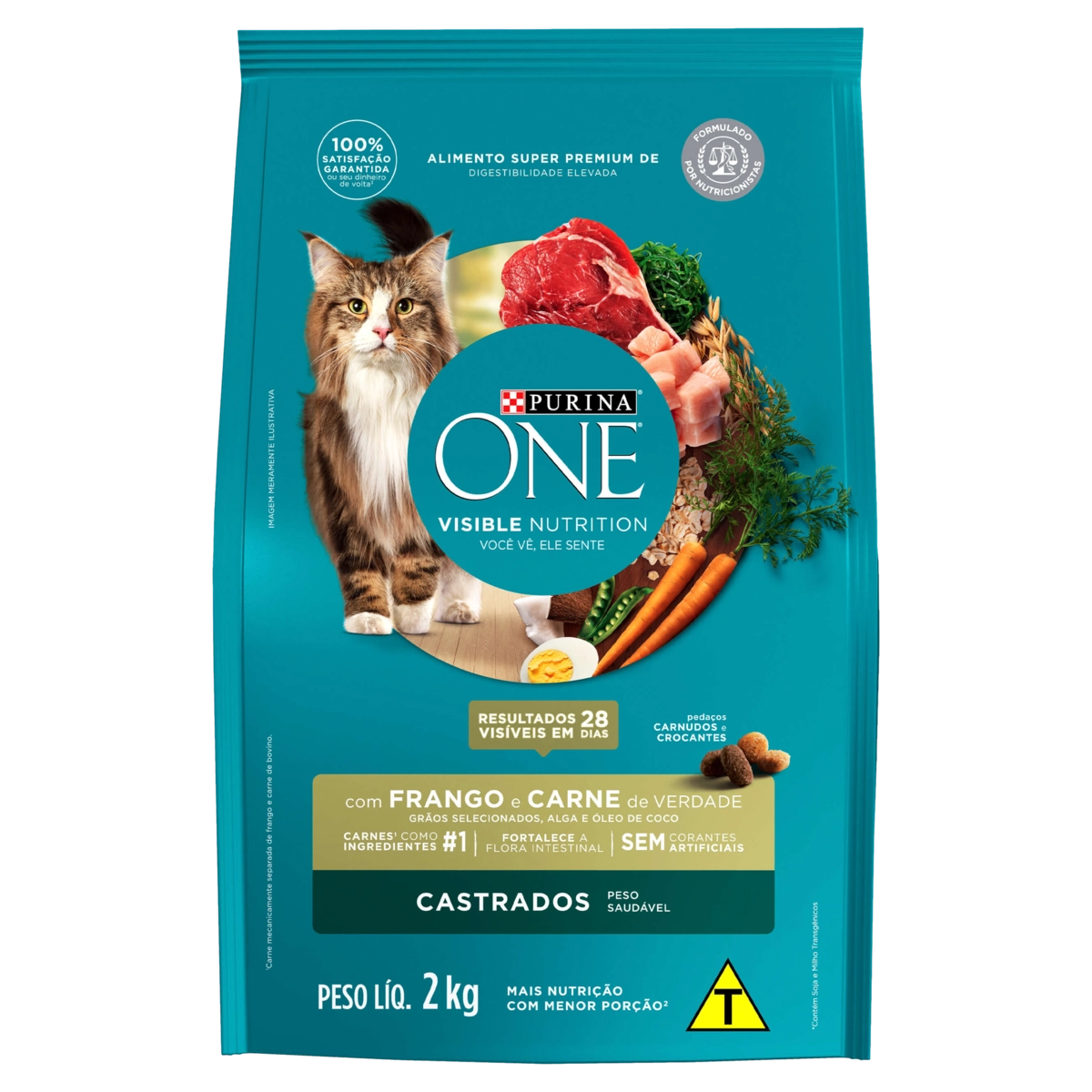 Alimento Para Gatos Castrados Frango E Carne Purina One Pacote 2kg