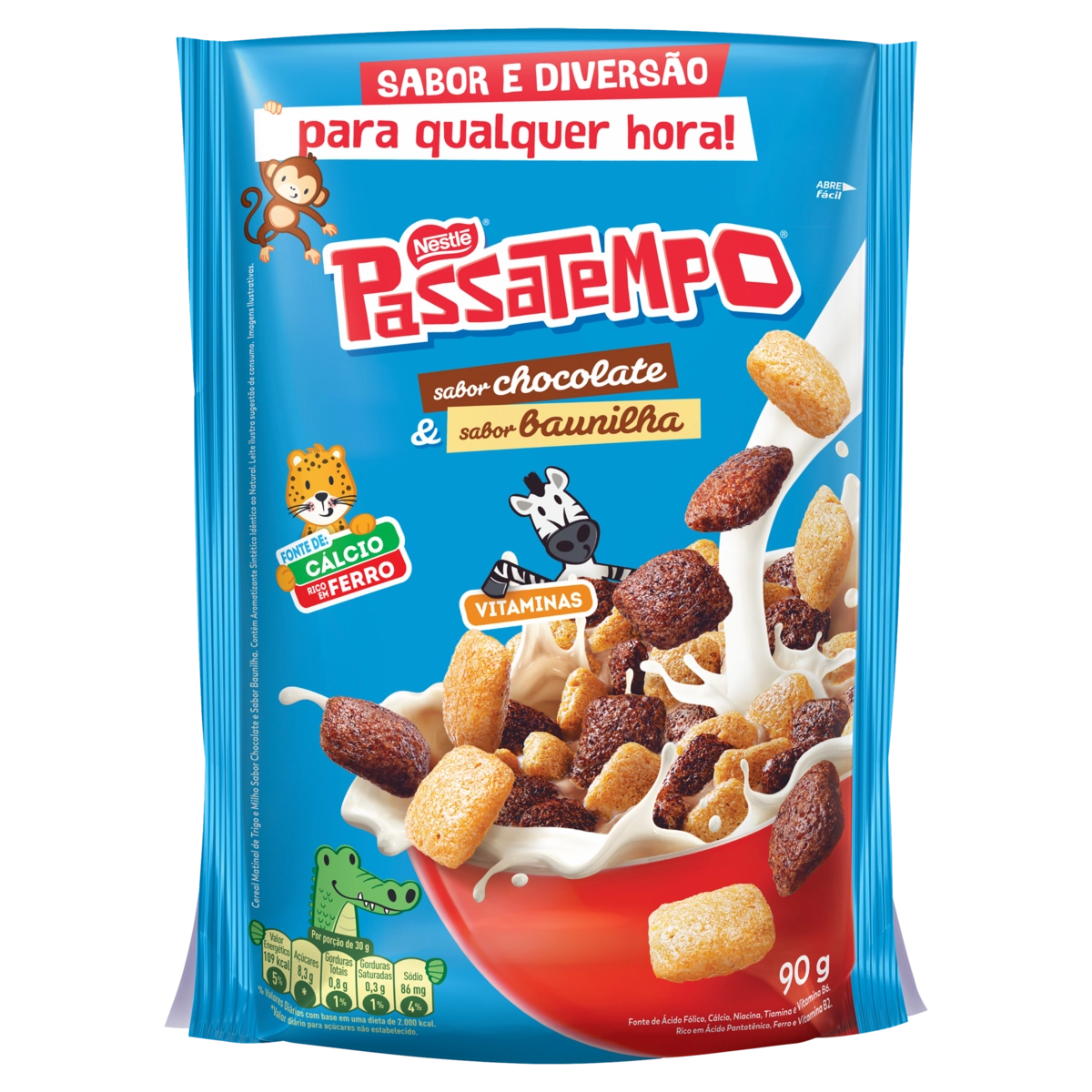 Cereal Matinal Chocolate Baunilha Passatempo Sachê 90g