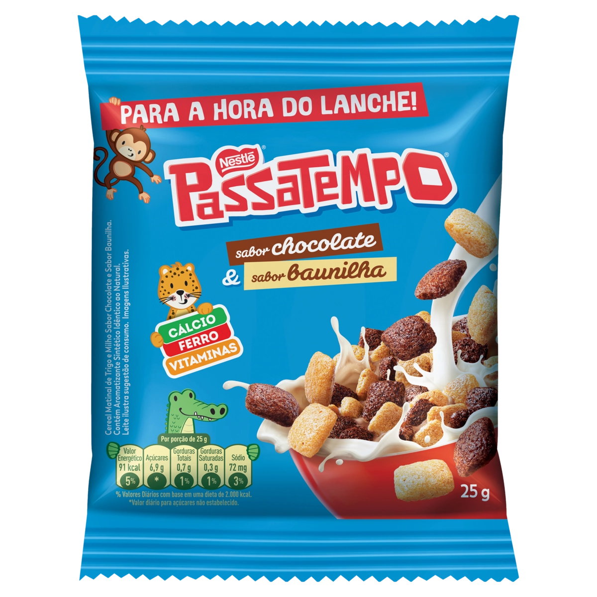 Cereal Matinal Chocolate Baunilha Passatempo Pacote 25g
