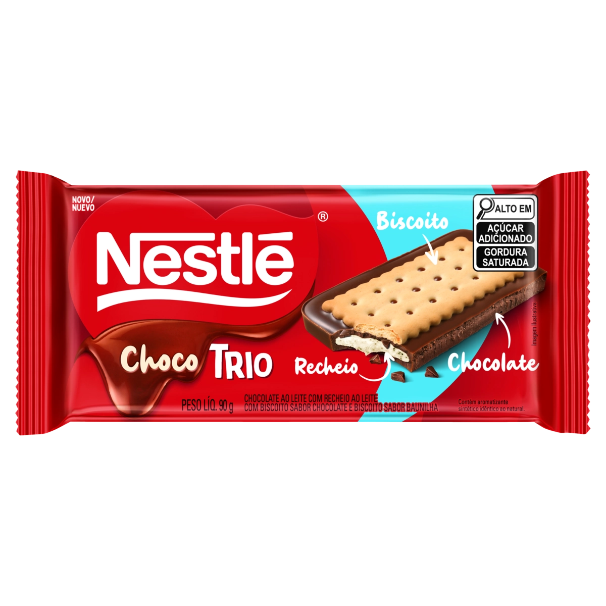 Nestle Chocobiscuit Leite 4 12x90g Br