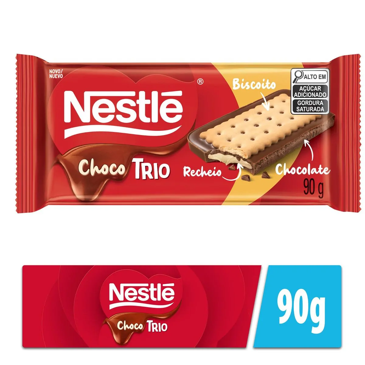 Chocolate Chocotrio Nestlé Pasta de Amendoim 90g