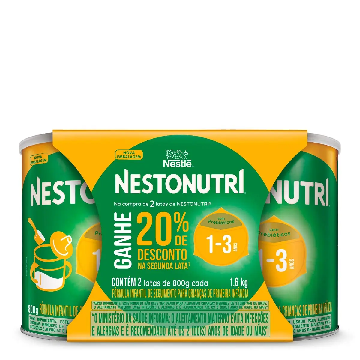 Pack Fórmula Infantil Nestonutri Lata 1,6kg 2 Unidades Grátis 20 De Desconto Na Segunda Lata