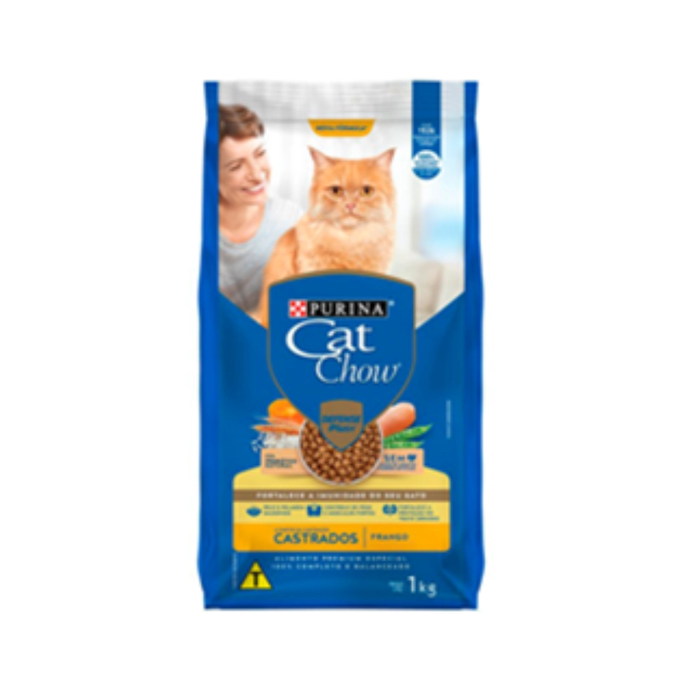 Ração Para Gatos Adultos Castrados Sabor Frango Cat Chow 1kg