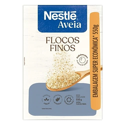 Aveia em Flocos Finos Nestlé Caixa 550g Embalagem Super Econômica
