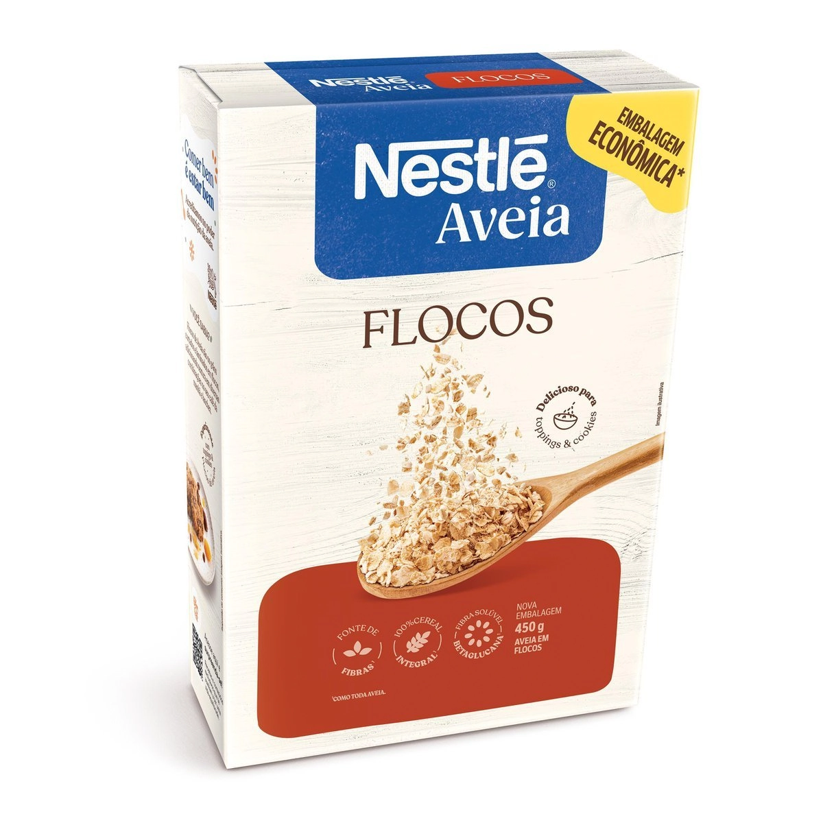 Aveia em Flocos Nestlé Caixa 450g Embalagem Econômica