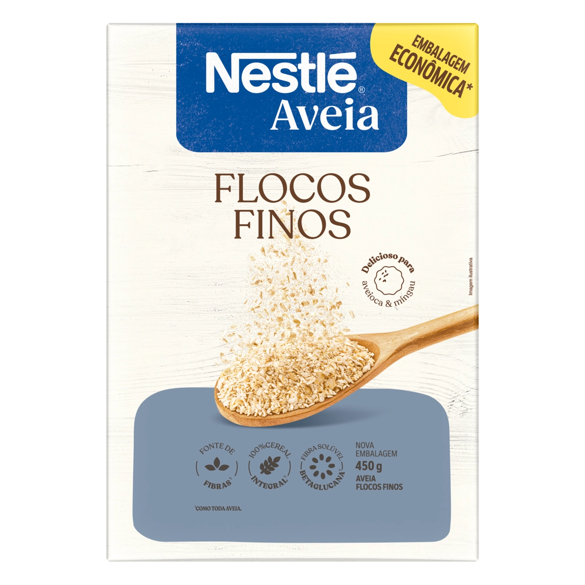 Aveia em Flocos Finos Nestlé Caixa 450g Embalagem Econômica
