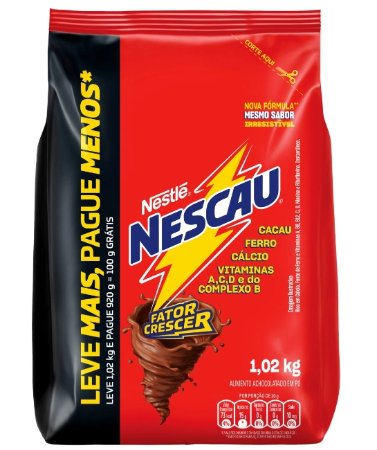Achocolatado Pó Nescau Pacote 1,02kg Leve Mais Pague Menos