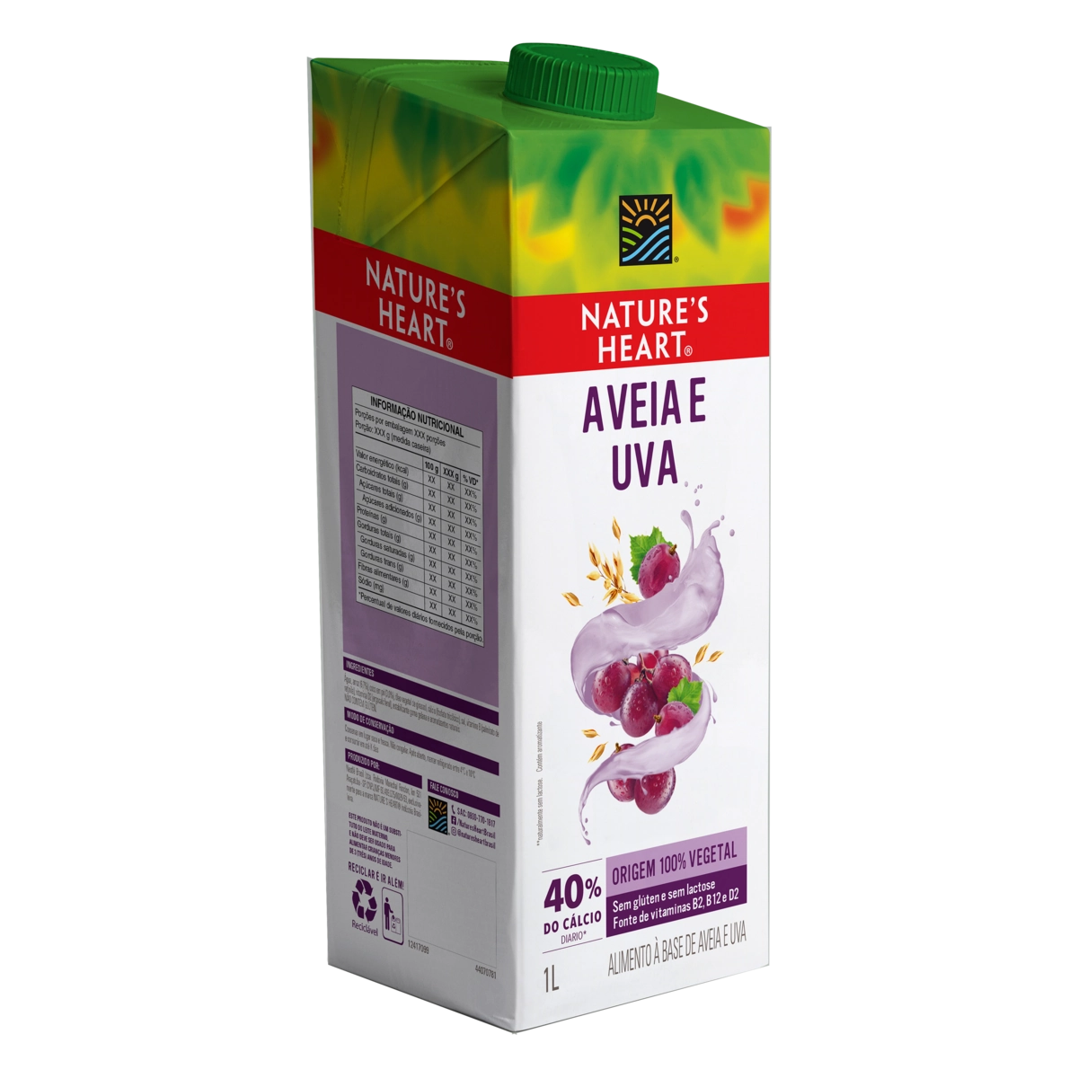 Bebida à Base De Aveia Uva Natures Heart Caixa 1l