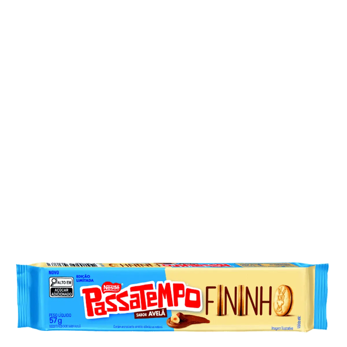 Biscoito Recheio Avelã Passatempo Fininho Pacote 57g