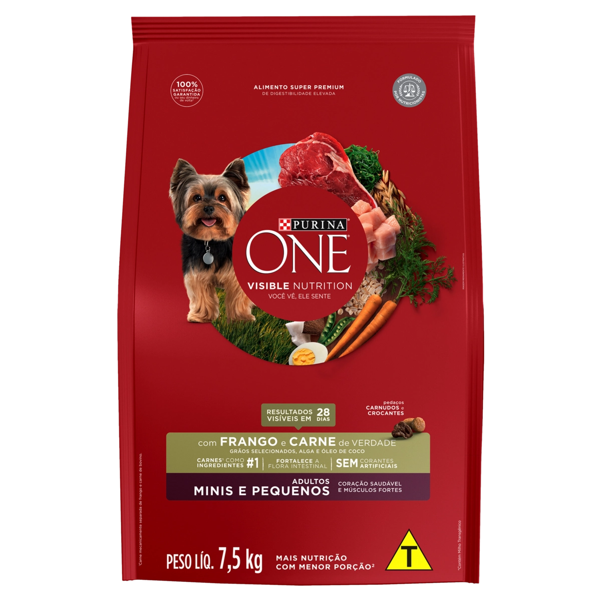 Alimento Para Cães Adultos Raças Minis E Pequenas Frango E Carne Purina One Visible Nutrition Pacote