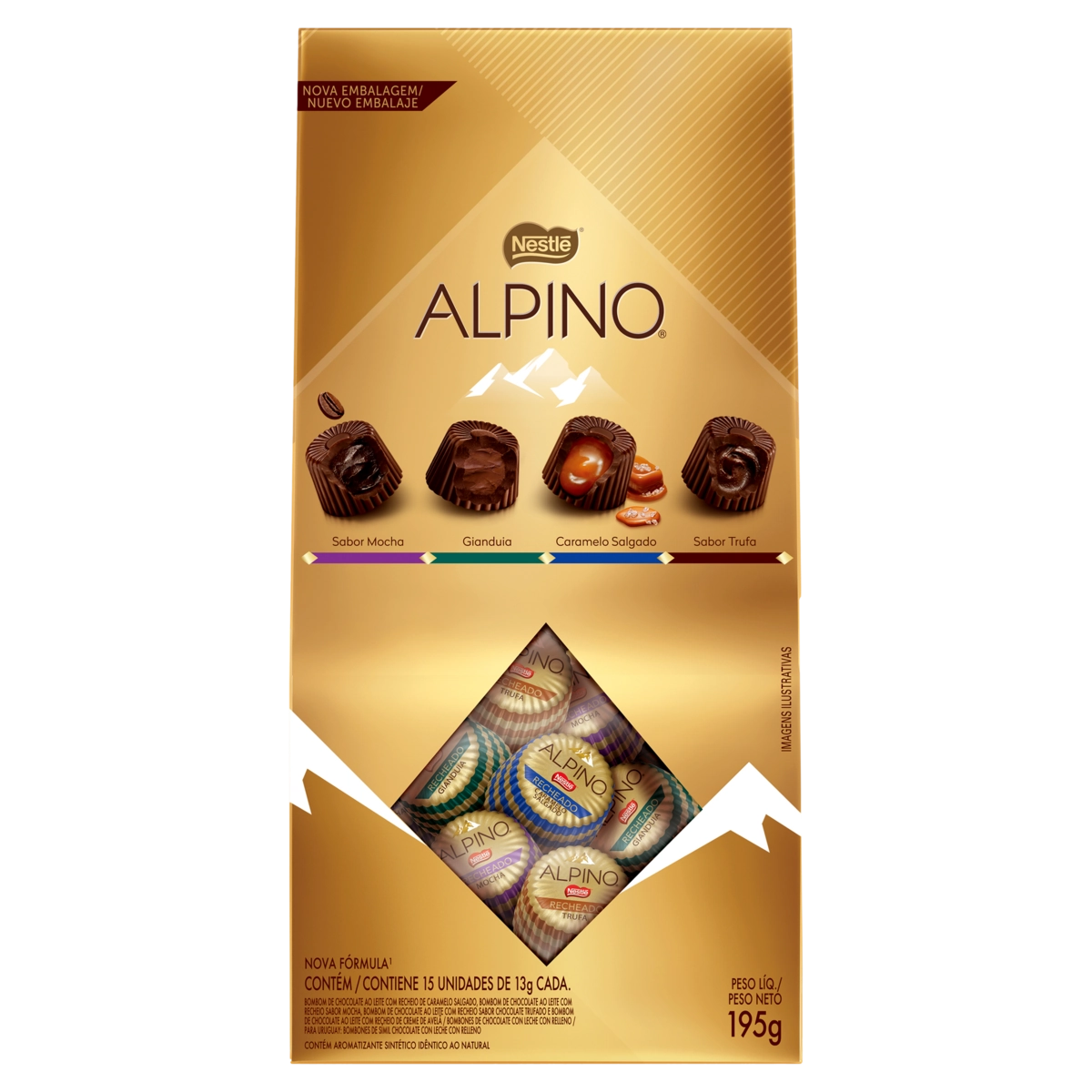 Bombom Alpino Caixa 195g 15 Unidades