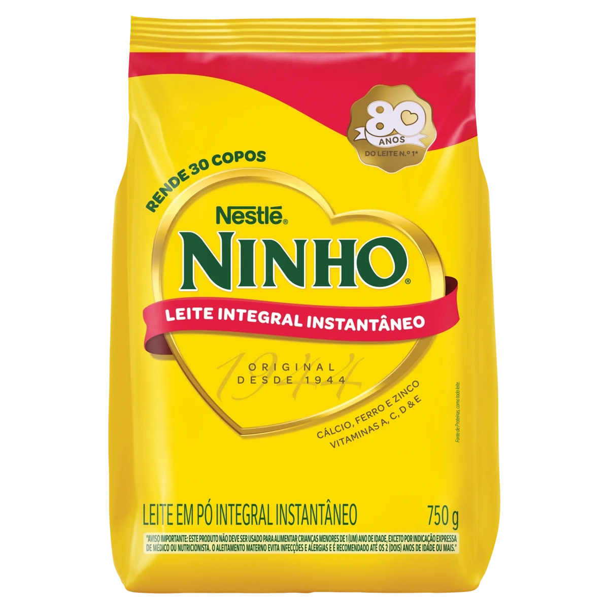 Leite Pó Instantâneo Integral Ninho Pacote 750g