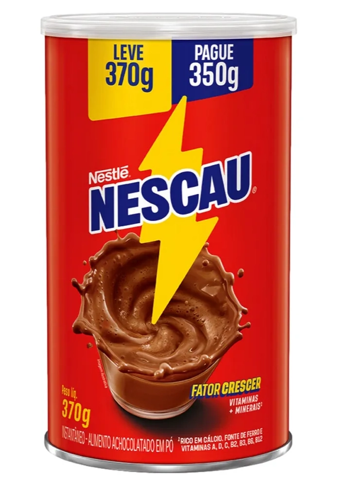 Achocolatado Pó Nescau Lata Leve 370g Pague 350g