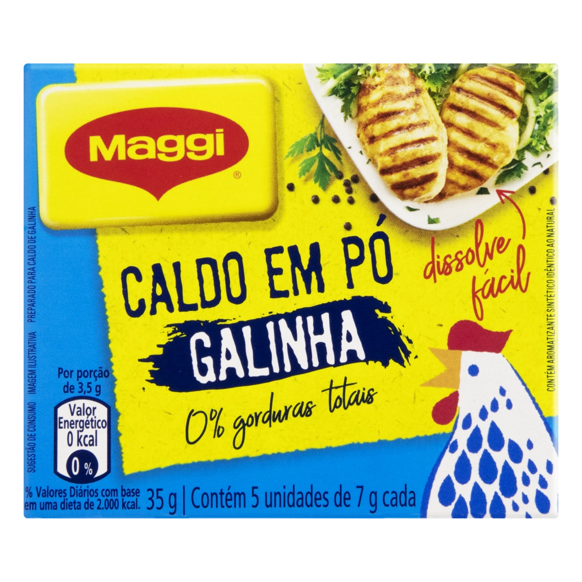 Caldo Pó Galinha Maggi Caixa 35g 5 Unidades Grátis 1 Sachê
