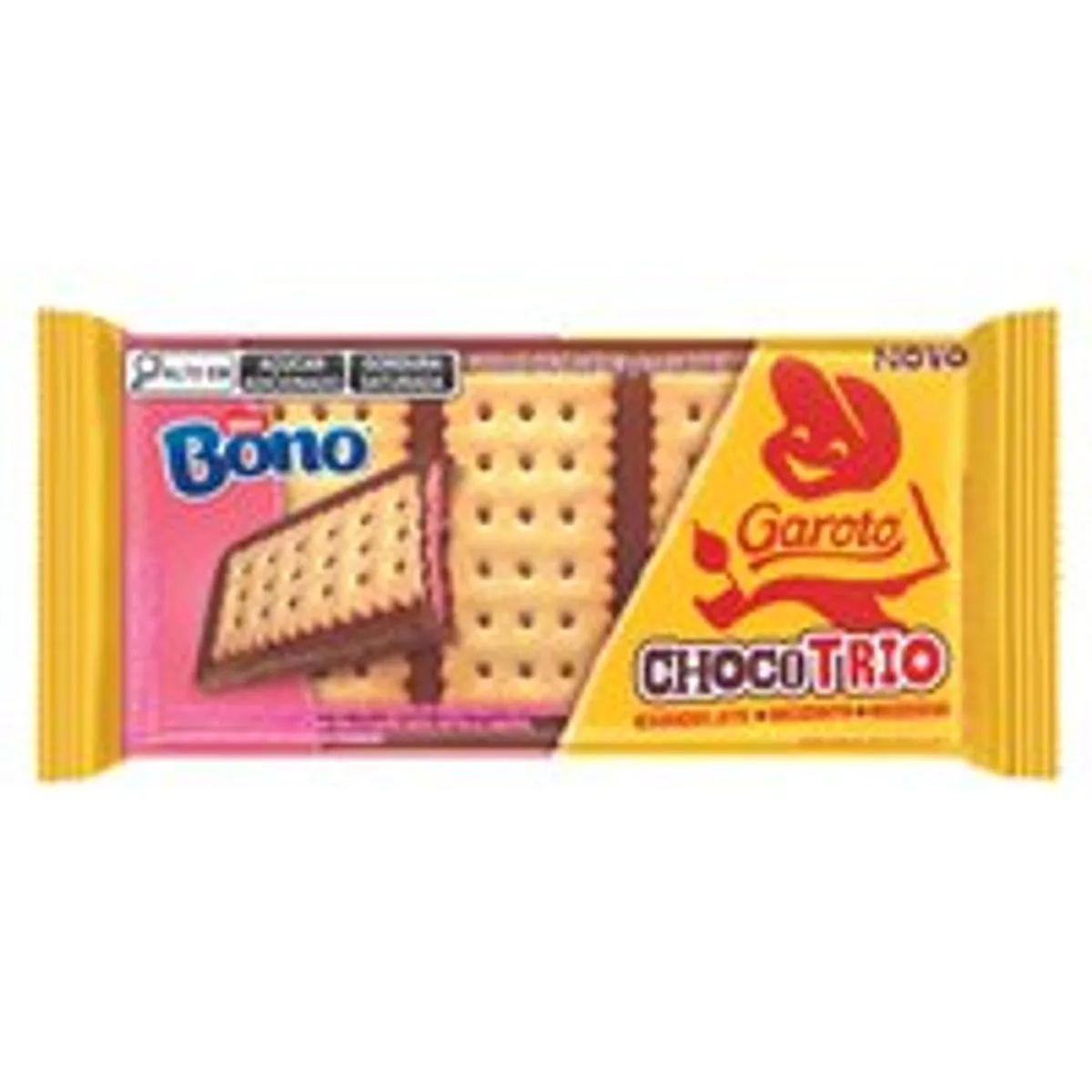 Chocolate Ao Leite Recheio Bono Garoto Chocotrio Pacote 90g