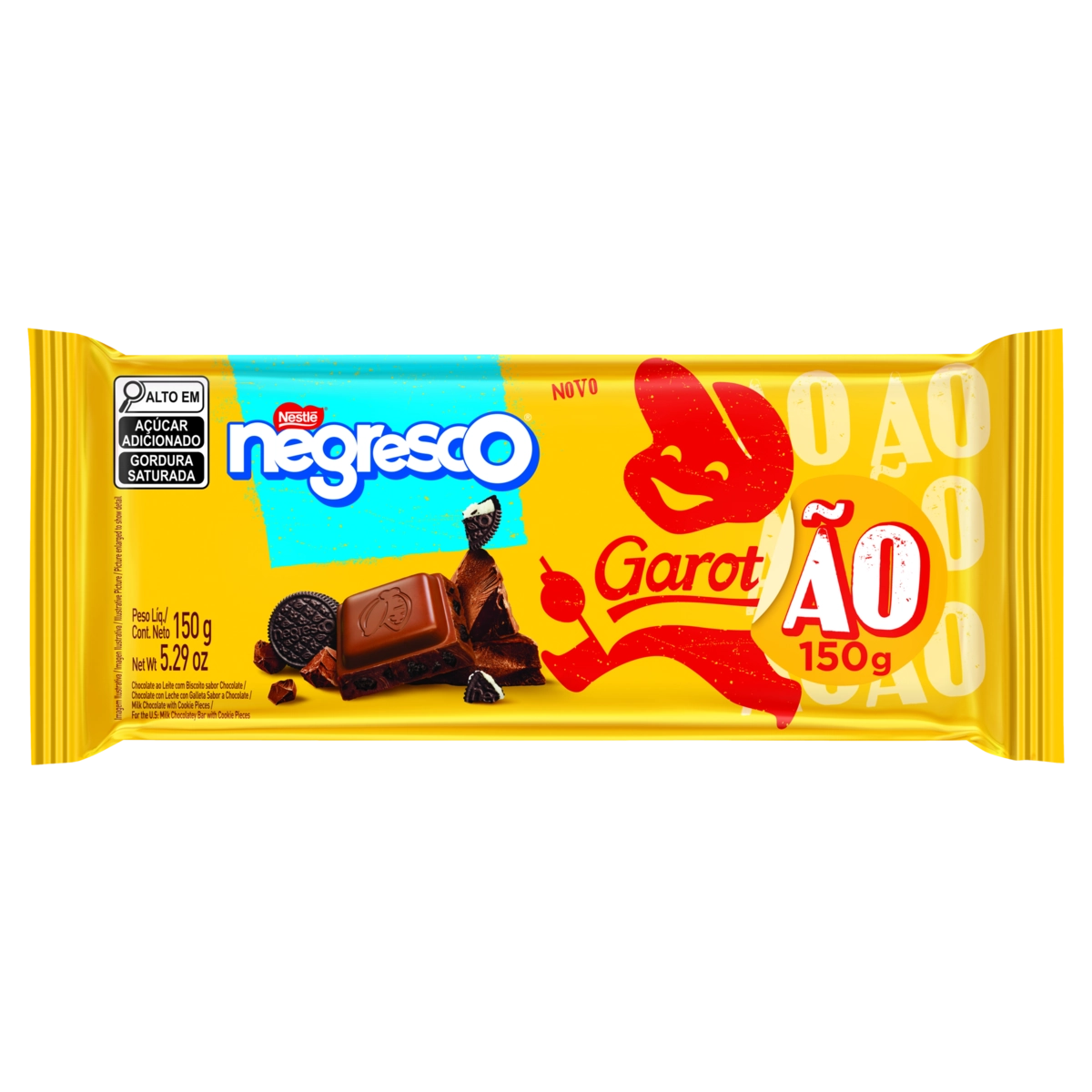Chocolate Ao Leite Negresco Garotão Pacote 150g