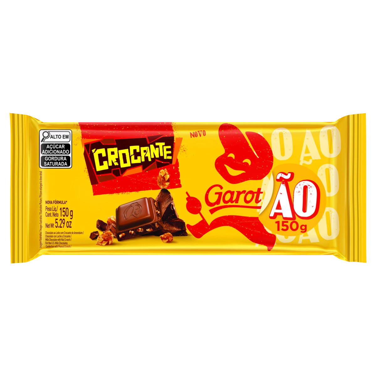 Chocolate Ao Leite Garotão Crocante Pacote 150g