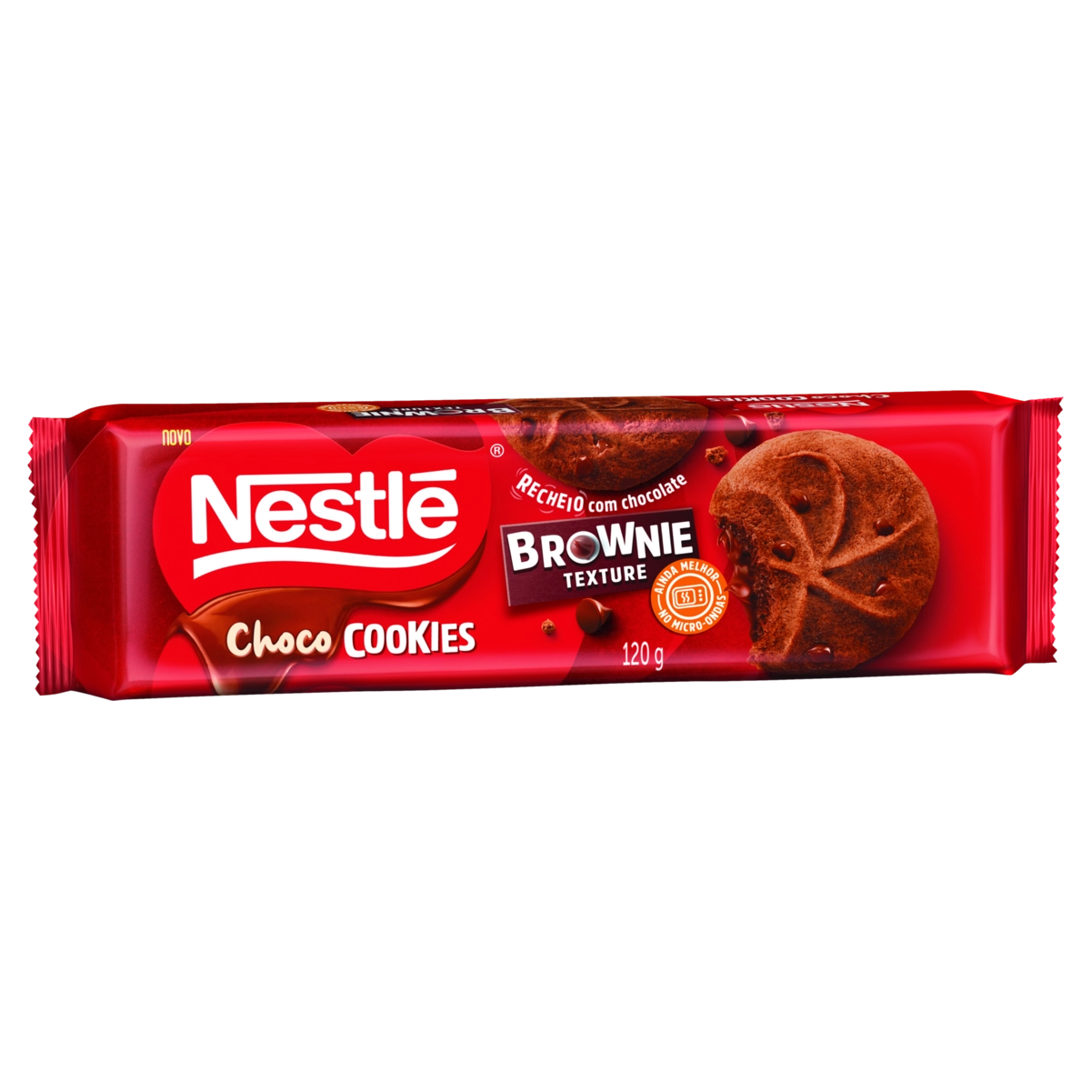 Biscoito Cookie Recheio Chocolate E Gotas Nestlé Choco Cookies Pacote 120g