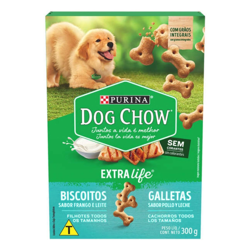 Biscoito Para Cães Frango E Leite Purina Dog Chow Pouch 300g