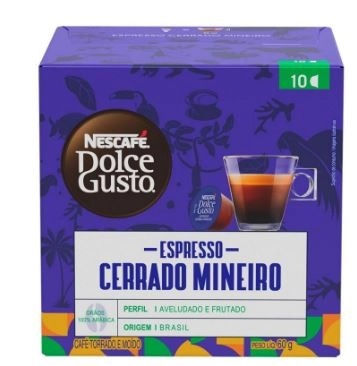 Café em Cápsula Torrado e Moído Espresso Cerrado Mineiro Nescafé Dolce Gusto Caixa 60g 10 Unidades
