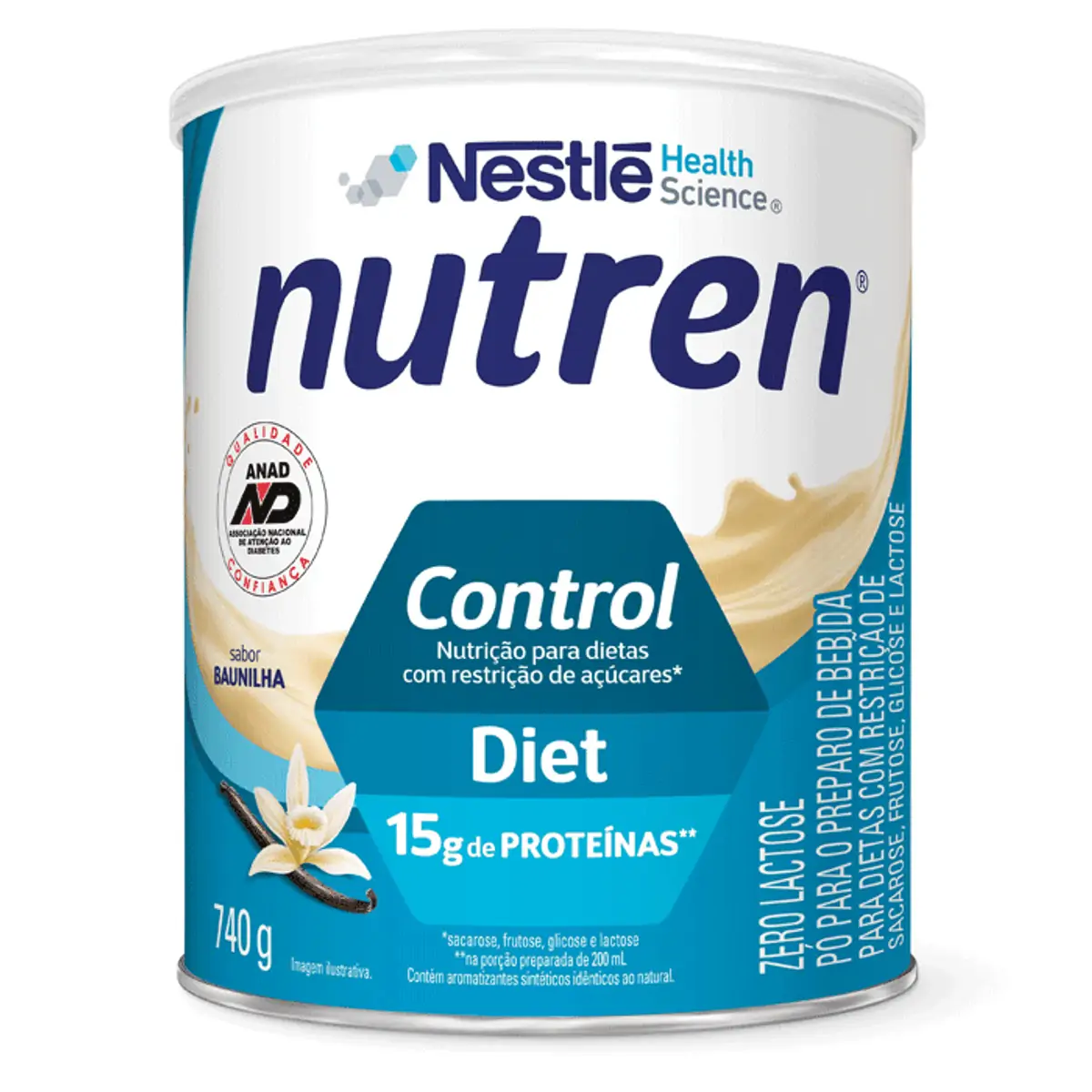 Pó Para Preparo De Bebida Baunilha Diet Zero Lactose Nutren Control Lata 740g