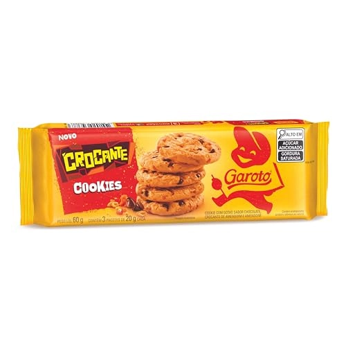 Biscoito Cookie com Gotas de Chocolate Crocante Garoto Pacote 60g