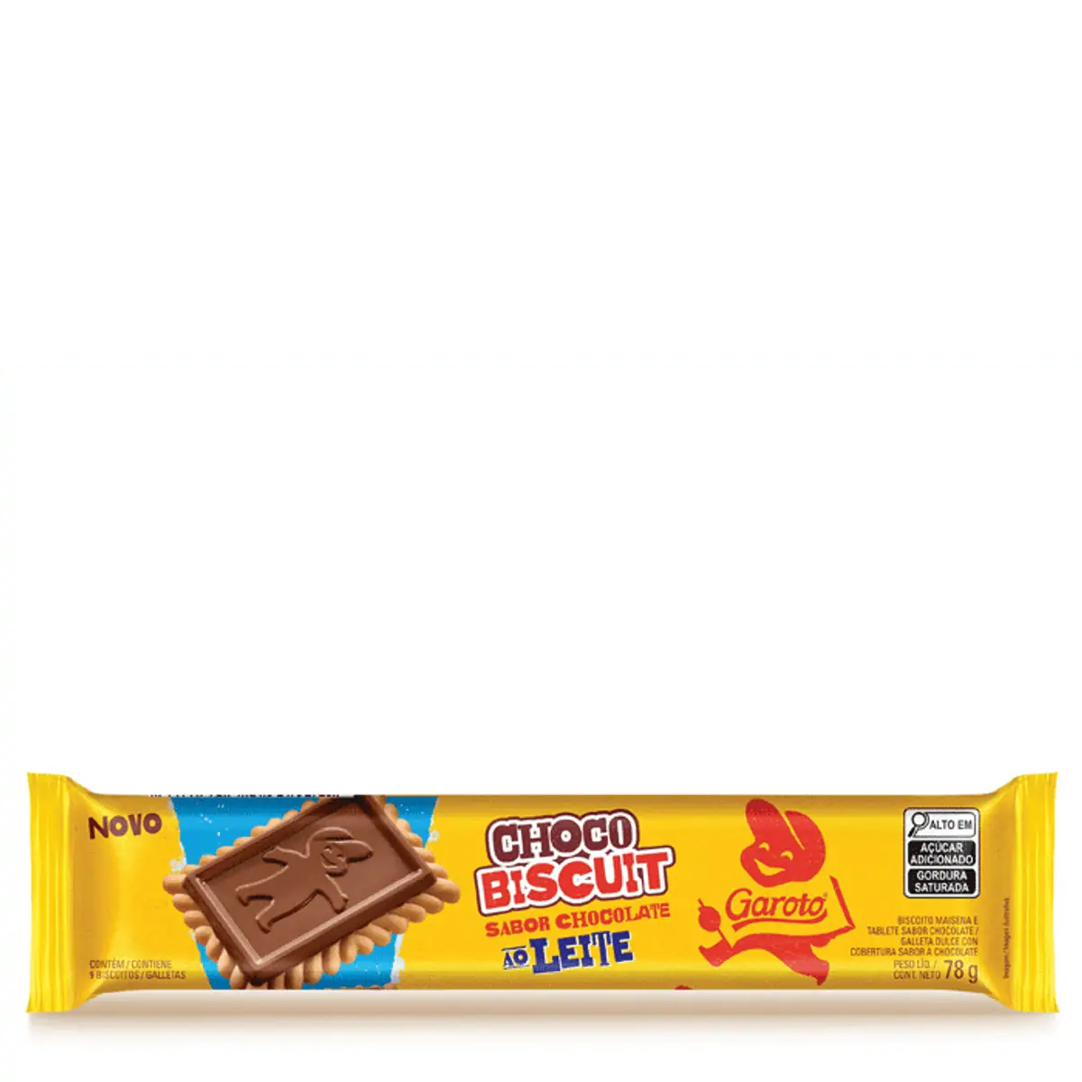 Biscoito com Chocolate Chocobiscuit GAROTO ao Leite 78g