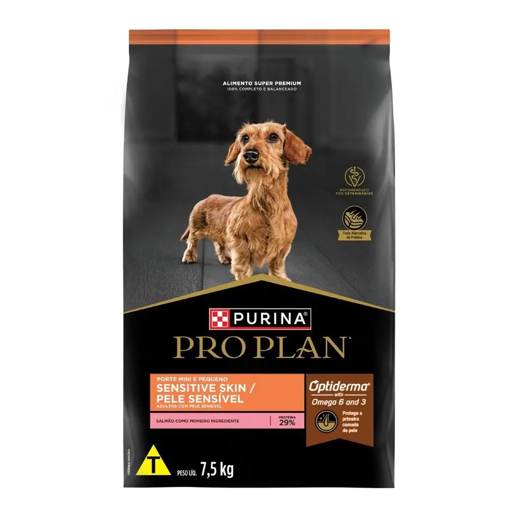 Ração Proplan Sensitive Skin Para Caes De Porte Mini E Pequeno 7,5kg