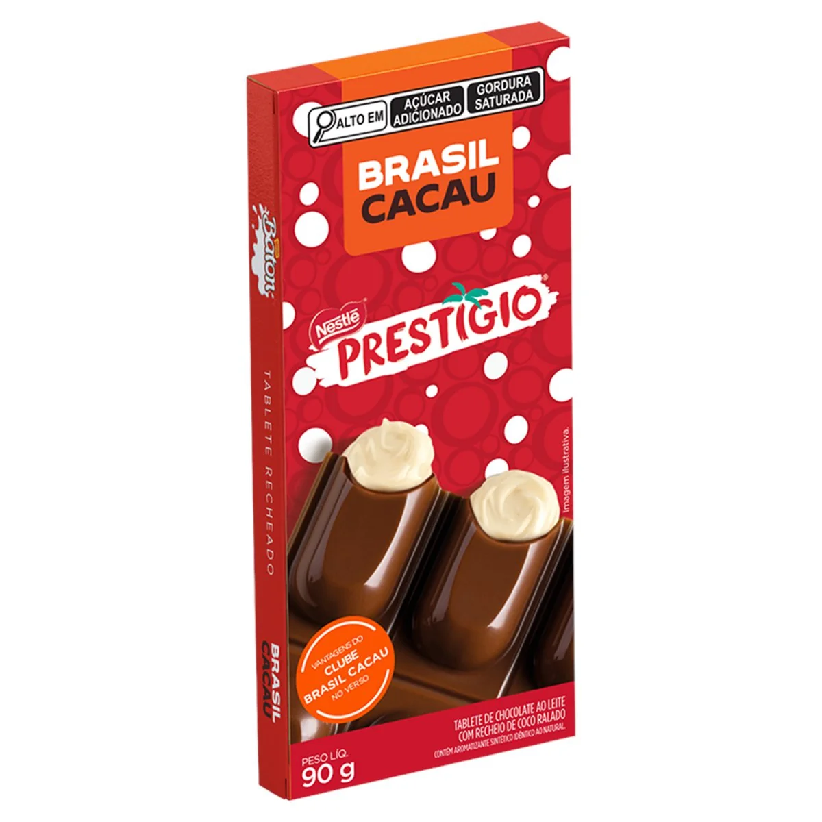 Chocolate Ao Leite Recheio Prestígio Brasil Cacau Caixa 90g