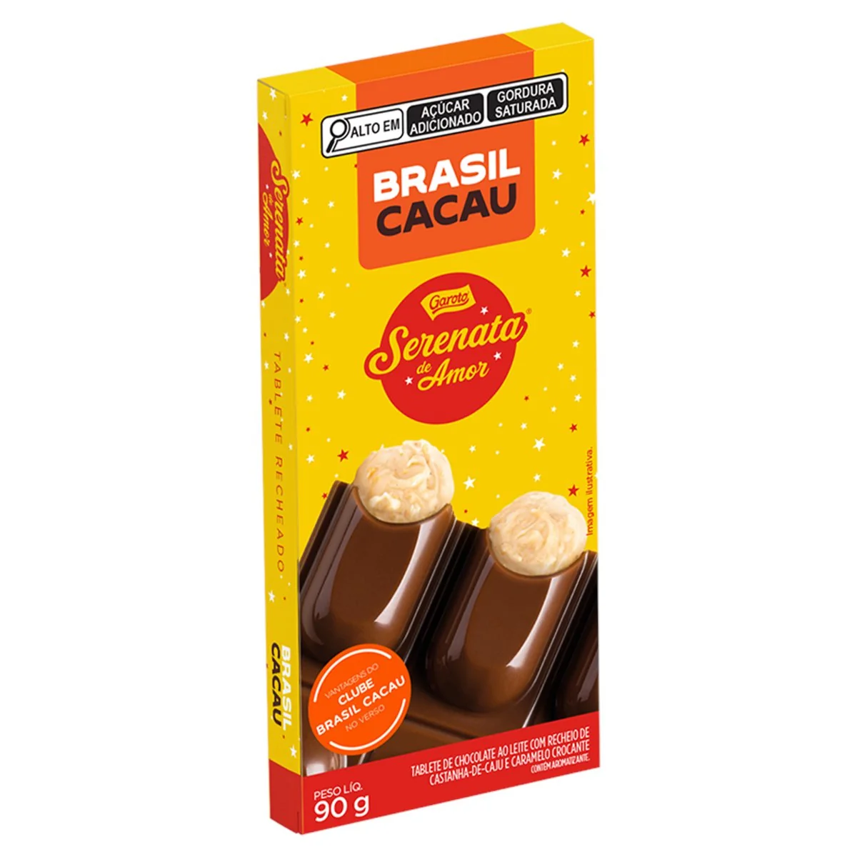 Chocolate Ao Leite Recheio Serenata De Amor Brasil Cacau Caixa 90g