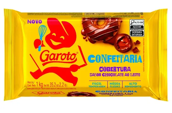 Cobertura Barra Chocolate Ao Leite Garoto Confeitaria Pacote 1kg